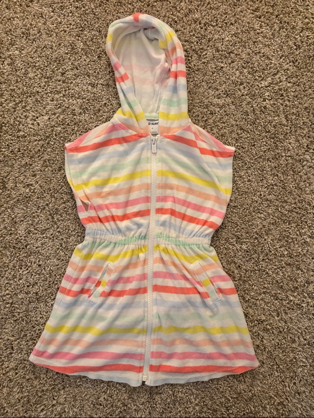 Old Navy Pastel Striped Hooded Cover-Up